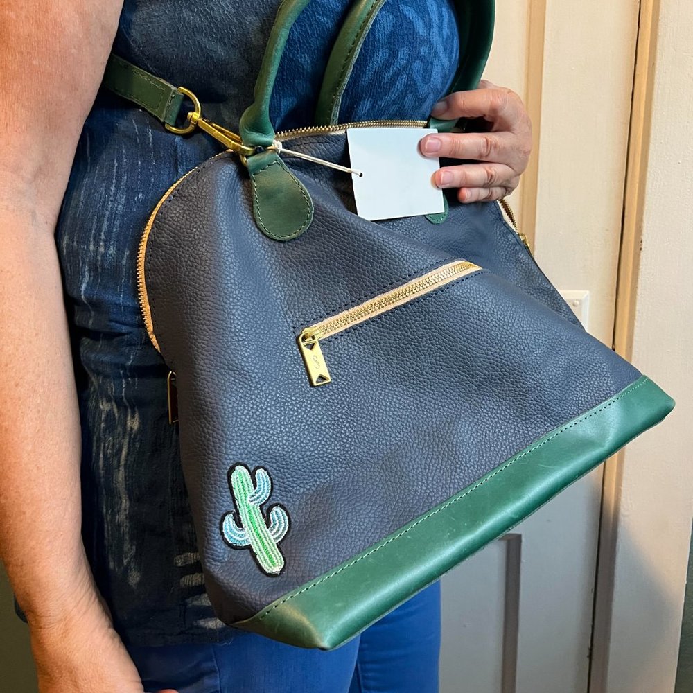 NWT Custom Dome Satchel in Blue Nile & Agave w/ Cactus